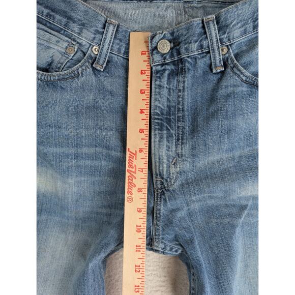 Levis 514 Jeans Mens 36x32 Blue Faded Whiskered Denim Straight Leg Cotton READ - Picture 6 of 16